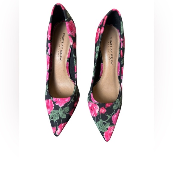 Christian Siriano Pink Floral Pointed Toe Stilettos Size 9.5 Wedding Guest Bloom - Picture 5 of 10